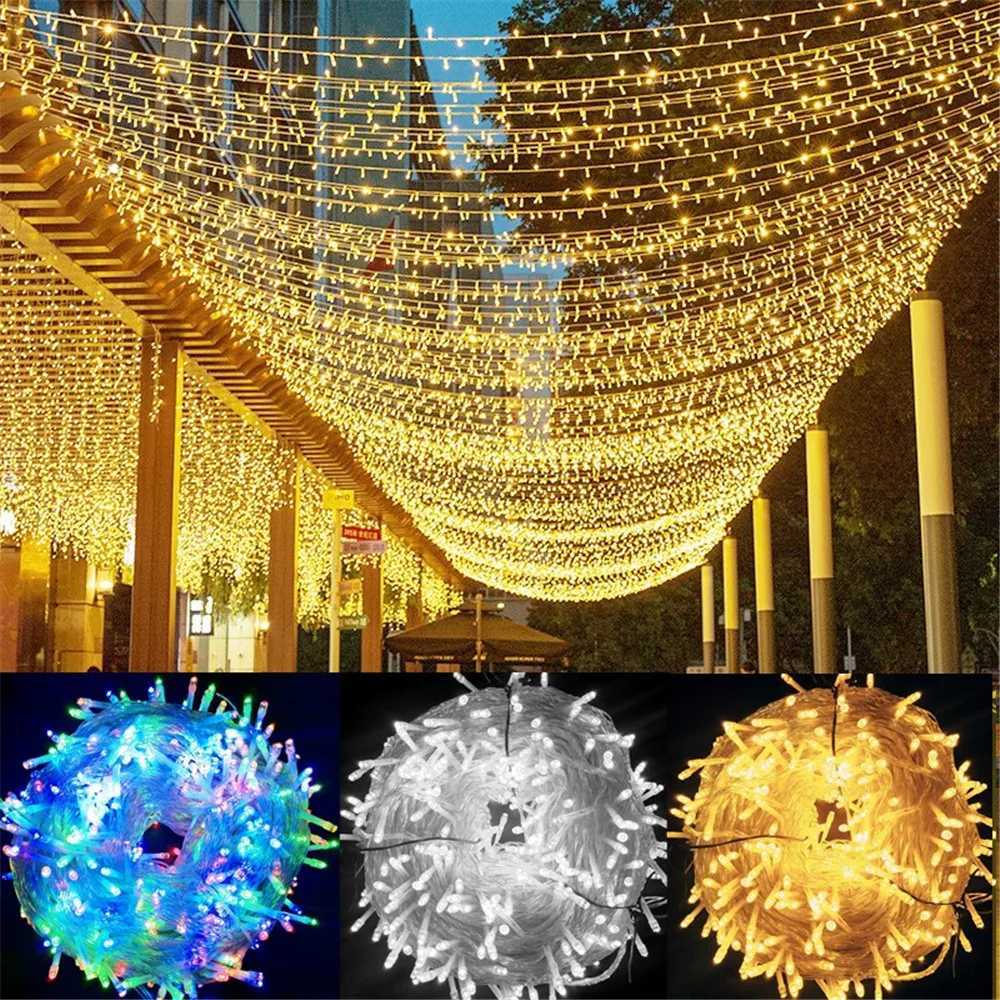 220V EU Plug 10M 20M Outdoor Christmas LED String Light Garlands Decoraction Fairy Lamp For Home Wedding Party Holiday Lights W251112