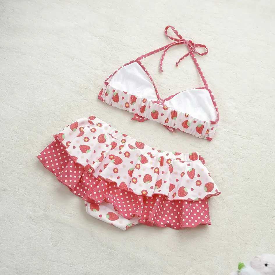 Y2k Summer Cute Pink Sweet Patchwork Sets Cute Bow Design Sexy Lace-up Style Bikini Swimsuit Beach Vaction Clothes 2025 NewW251113