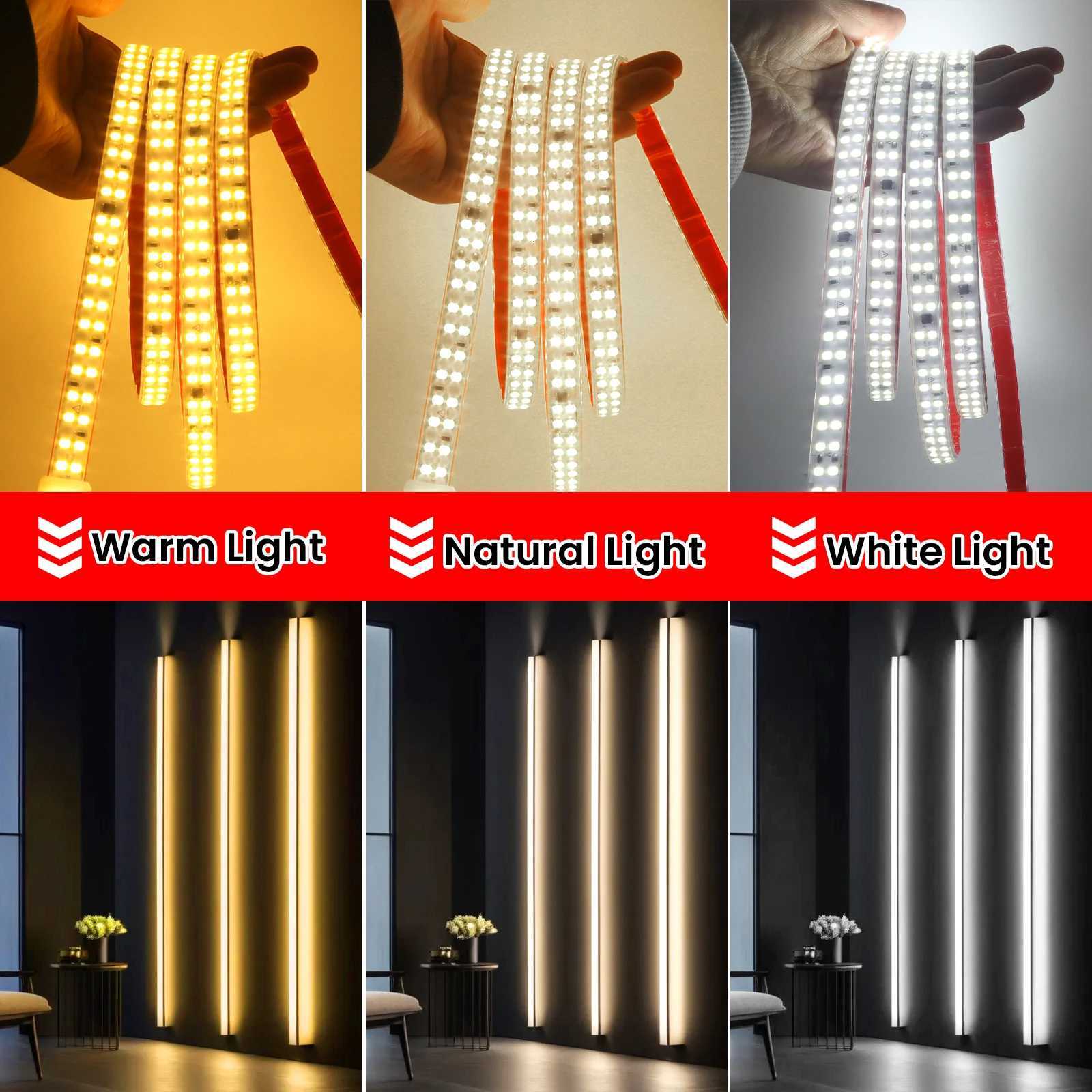 AC 220V LED Strip Waterproof 240Leds/M 3000K 4000K 6000K Home Decor Self Adhesive Tape Chain Light Flexible Ribbon Strip W251112