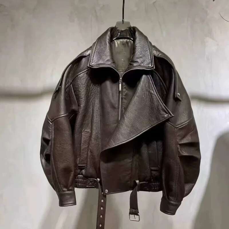Designer Clothes Streetwear Oversized Leather Jacket Men Bomber Jackets PU Moto Bikers Coats Korean Fashion Women Outerwears Unisex