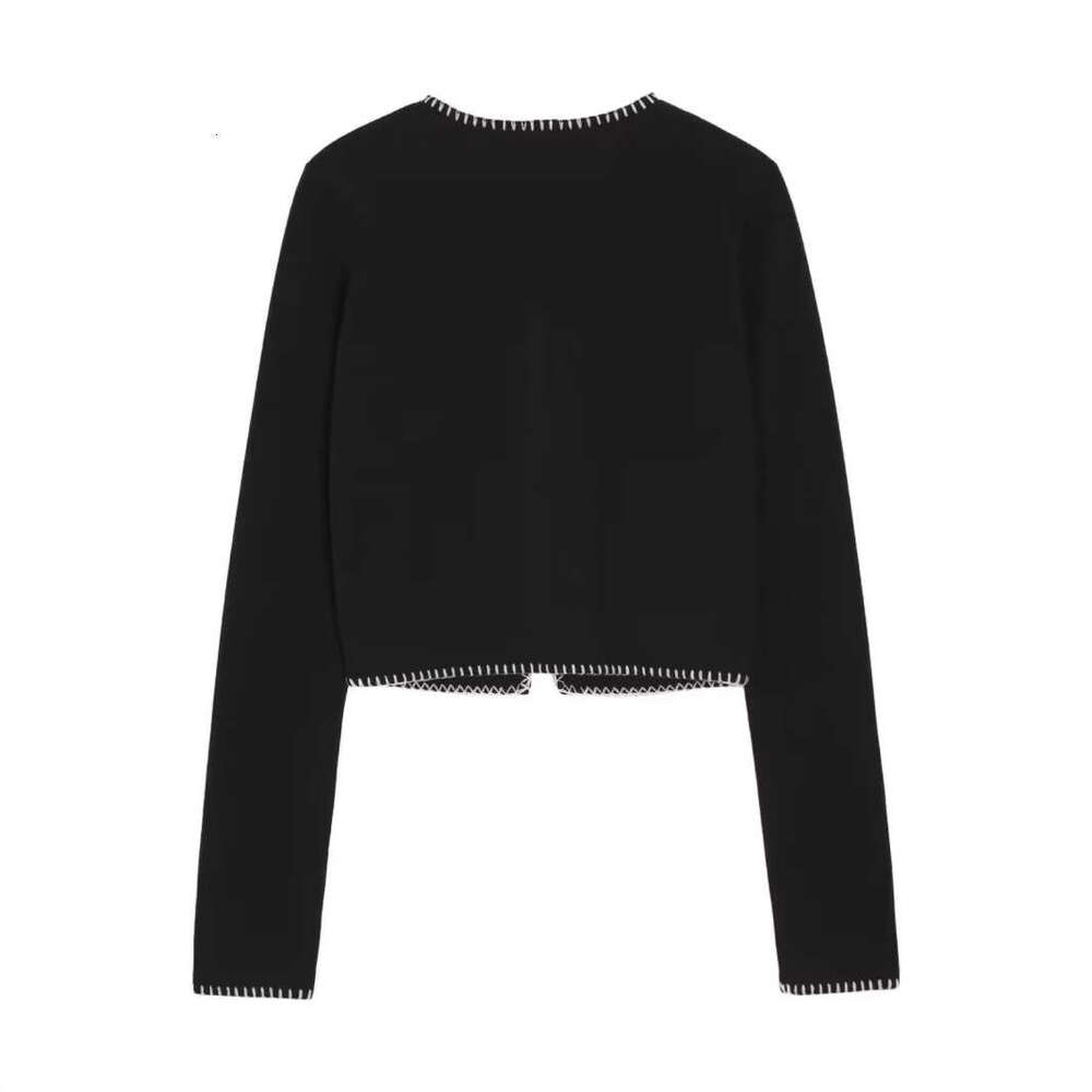 Designer clothing Designer clothing South Korean RR slim knit long sleeved shirt slit a sense of careful machine with visible thread and design