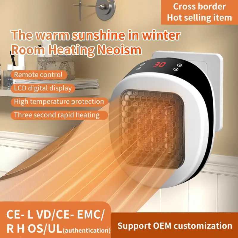NEW 800W Electric Portable Heater for Small Bathroom Heating Fans Wall Mounted PTC Ceramic Electric Heater with Remote Control Y251113