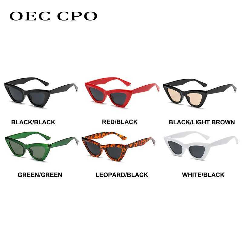 OEC CPO Retro Cat eye Sunglasses Women Fashion Colorful Green Sun Glasses Lady Vintage Shades Eyewear Oculos Lunette De SoleilC250412