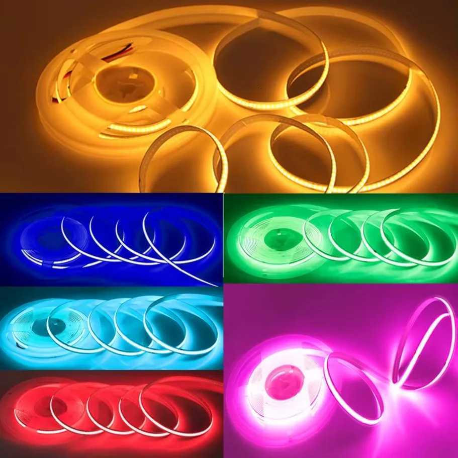 USB COB Lamp Strip DC5V 320LEDs/M White/Red/Pink/Ice Blue/Yellow Cabinet Light Lamp TV Backlight Flexible Ribbon Rope LED Strip W251112