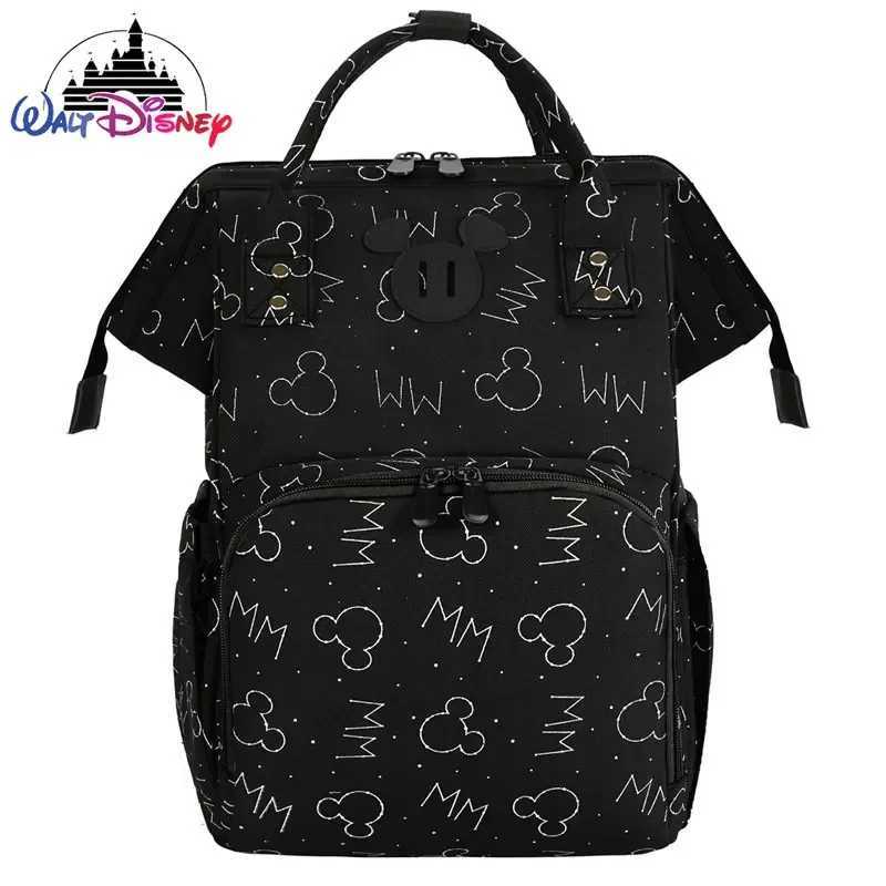 Disney Mickey New Diaper Bag Backpack Cartoon Fashion Pregnant Womens Bag Large Capacity Multifunctional USB Baby Diaper BagXJ250412