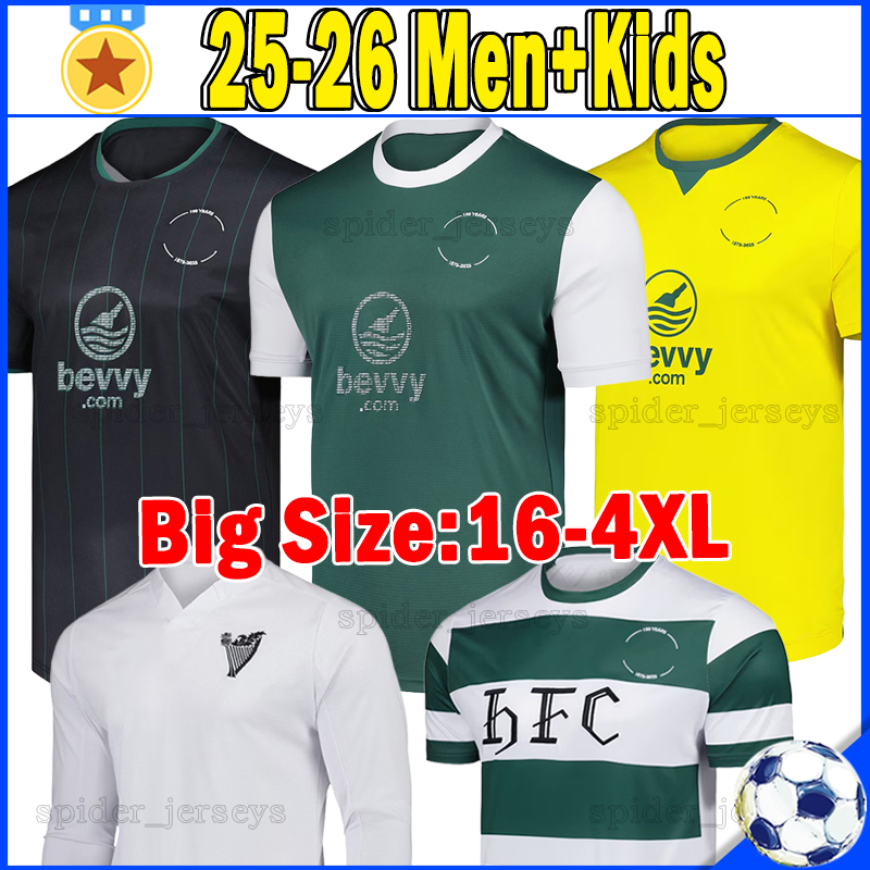 XXXL 4XL 25 26 Hibernians Soccer Jerseys 150th anniversary BOWIE YOUAN BOYLE MCGRATH KLIDJE MULLIGAN Football Shirts 2025 2026 ROCKY Long sleeves Men kids kits Sets