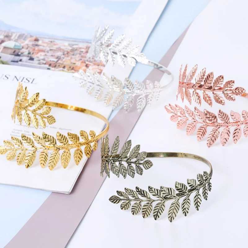 Metal Greek Roman Laurel Leaf Bracelet Armband Upper Arm Cuff ArmletC250411