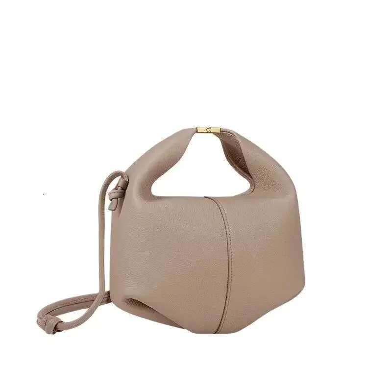 French Leather Crossbody Women - Convertible Bento Work Purse, Detachable Chain Commuter Bag With Dumpg Shape Design