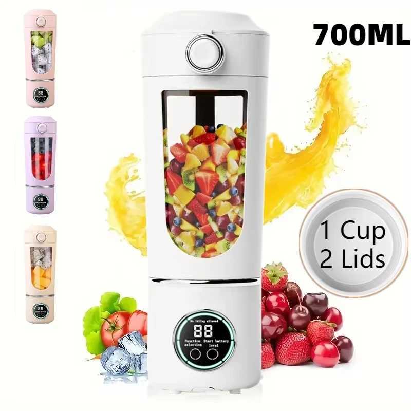 New Portable Juice Maker Blender for Shakes Smoothie 700ML Durable Juicer Steel Blades 2 In 1 Blender Bottle Smoothie Portable C251113