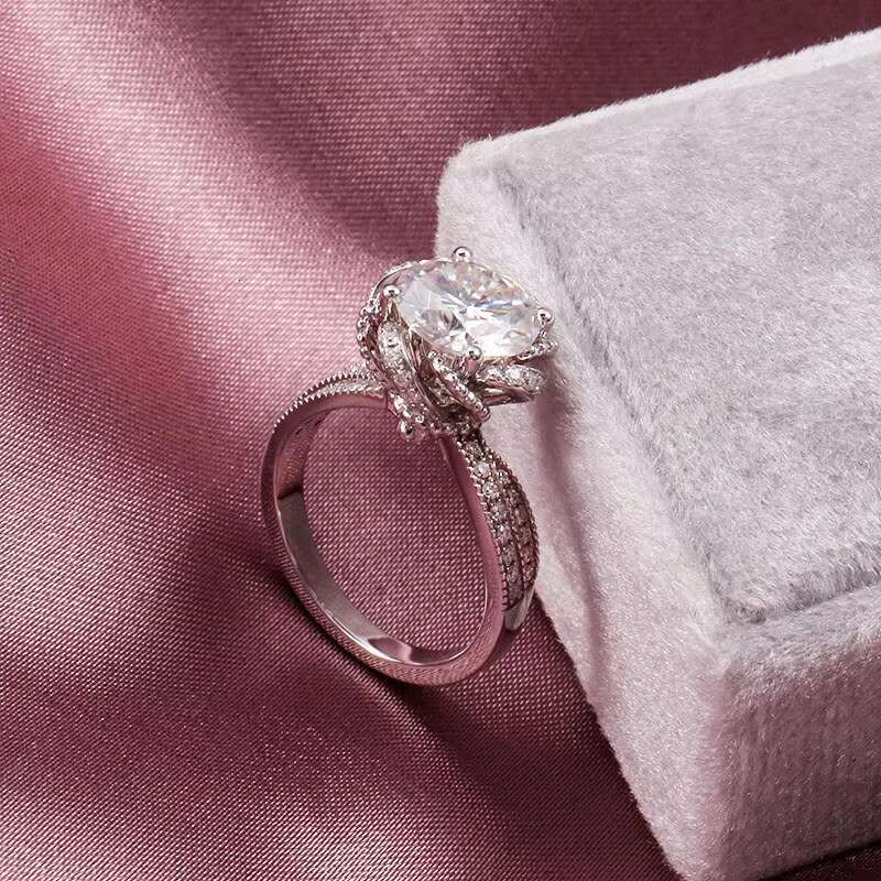 Factory Moissanite Womens Ring Iced Out Gold Plated Moissanite Ring Party Wedding Gold Engagement Ring Fine Jewelry Wholesale