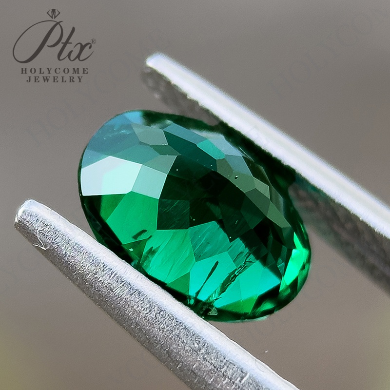 Oval Cut Lab Grown Zambian Green Emerald Hydrothermal 0.3-5CT All Shapes With Inclusions Loose Gemstone Fine Jewelry Supply - view 4