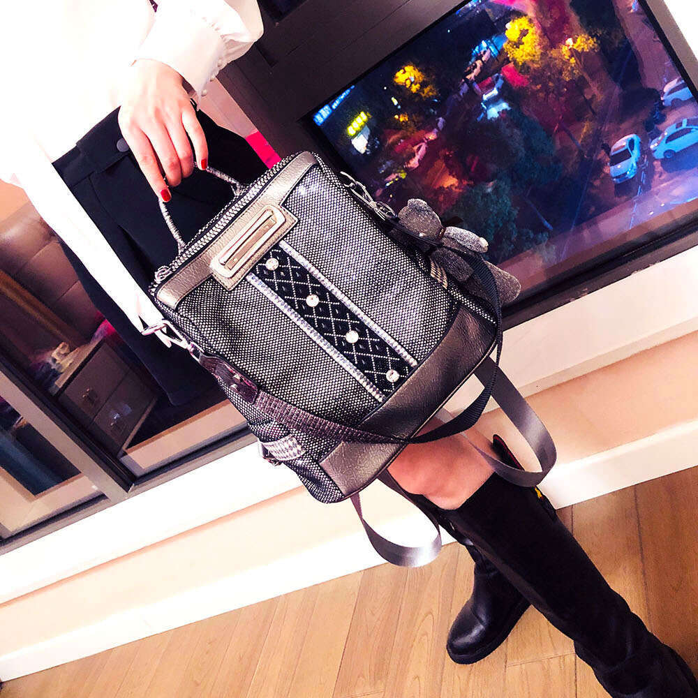 Backpack Kuerduo Instagram Large Capacity Sequin Backpack for Women New Fashion Versatile Single Shoulder Bag