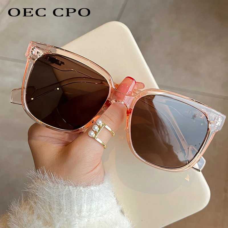 OEC CPO Square Goggles Sunglasses Women Fashion Oversized Punk Glasses Men Trendy Yellow Colors Shades Driving UV400 EyewearC250412