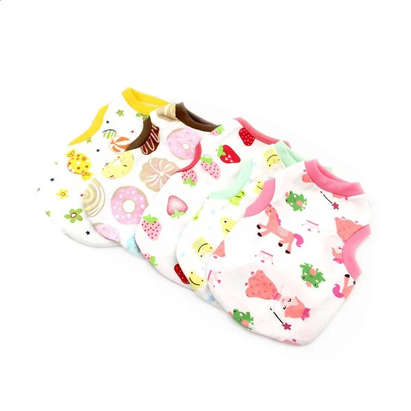 Thin Ventilate Dog Sweatshirt Pet Clothing Cute Dog Vest Chihuahua Bichon Costume Cotton Print Cat Shirt Summer 250407