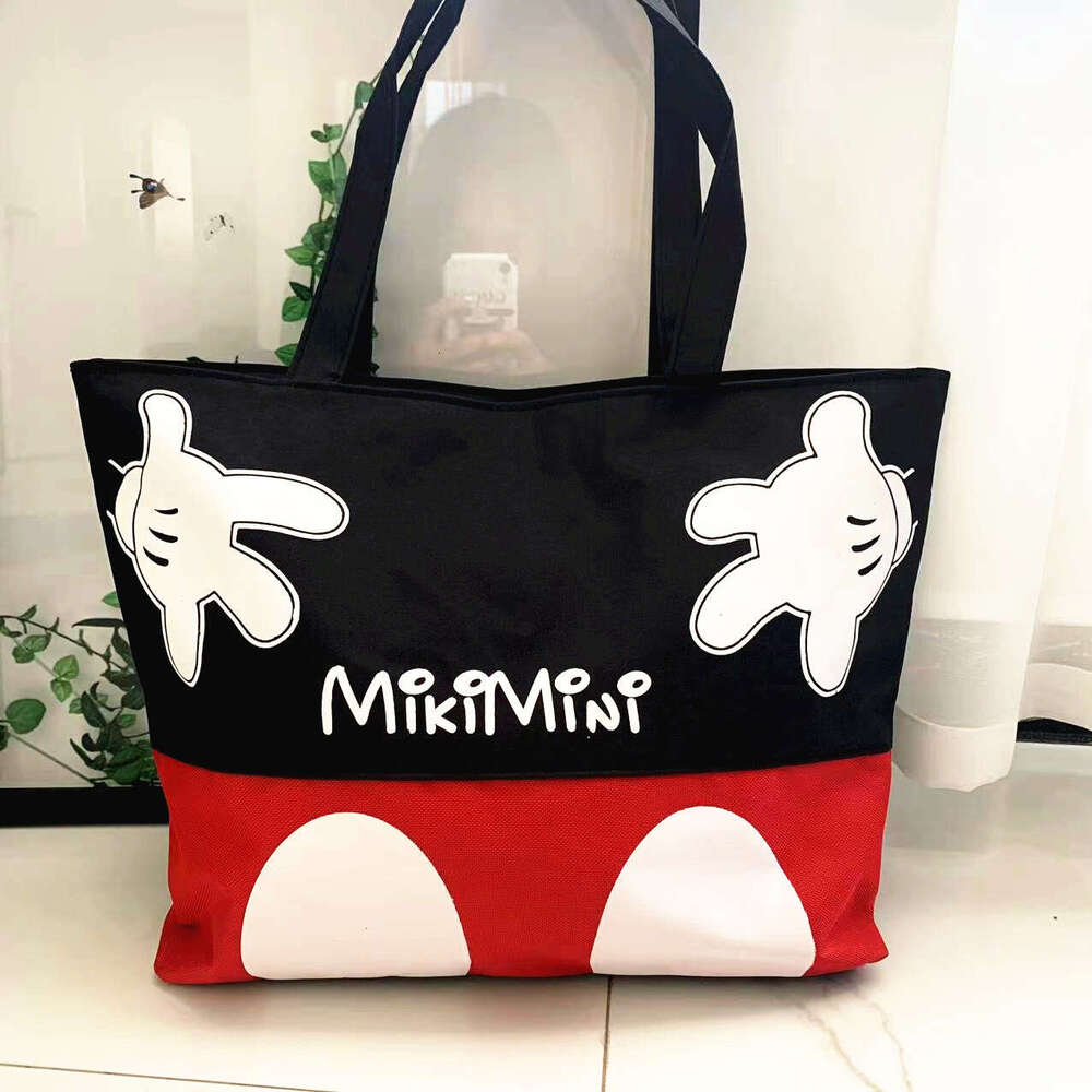 Canvas casual canvas handbag, shopping bag, large capacity women's cartoon tote bag
