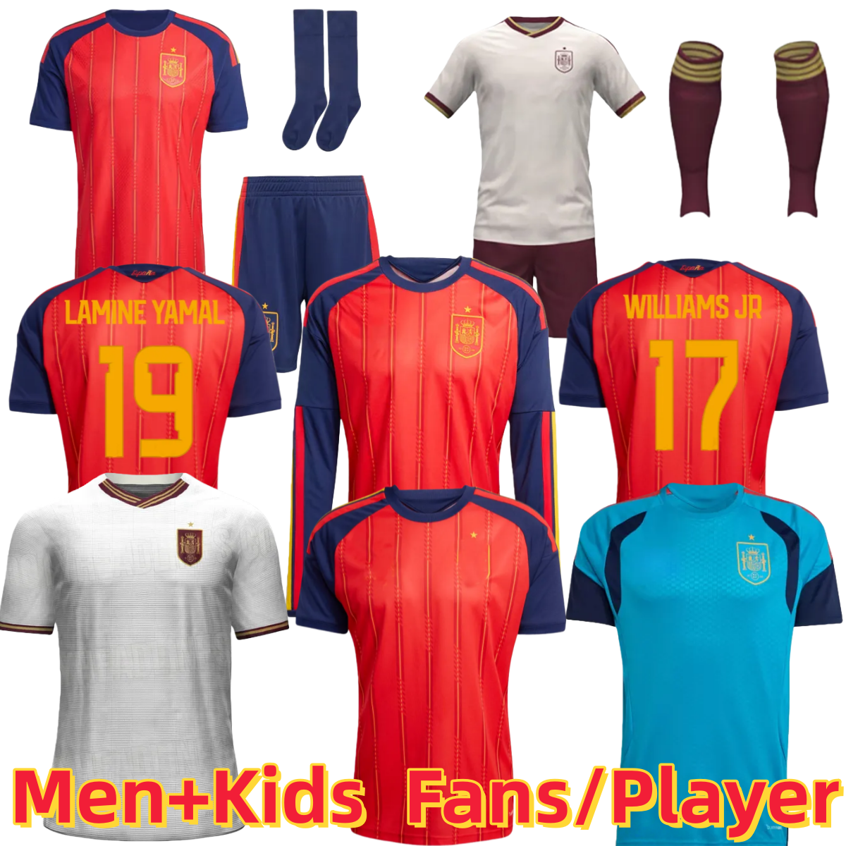 SPAINS 26 27 Soccer Jerseys PEDRI GAVI LAMINE YAMAL MORATA Carvajal OLMO FERRAN RODRIGO Jersey SPANISH world cup Men Kid Kit Football Shirt Fan Player
