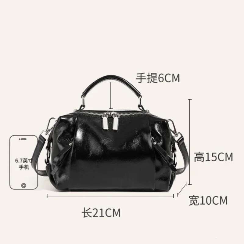 Meet You Spring New Genuine Leather Boston Handbag 2025 Trend Designer Soft Cowhide Commuting Versatile Shoulder Bag Sac A Main