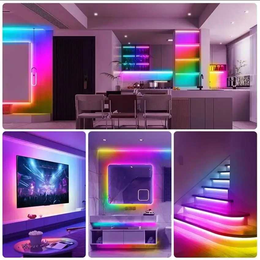 Tuya Smart WIFI RGBIC LED Strip Light Tape Addressable WS2811 IC Flexible RGB Neon LED Light USB APP Control for Alexa Google W251112
