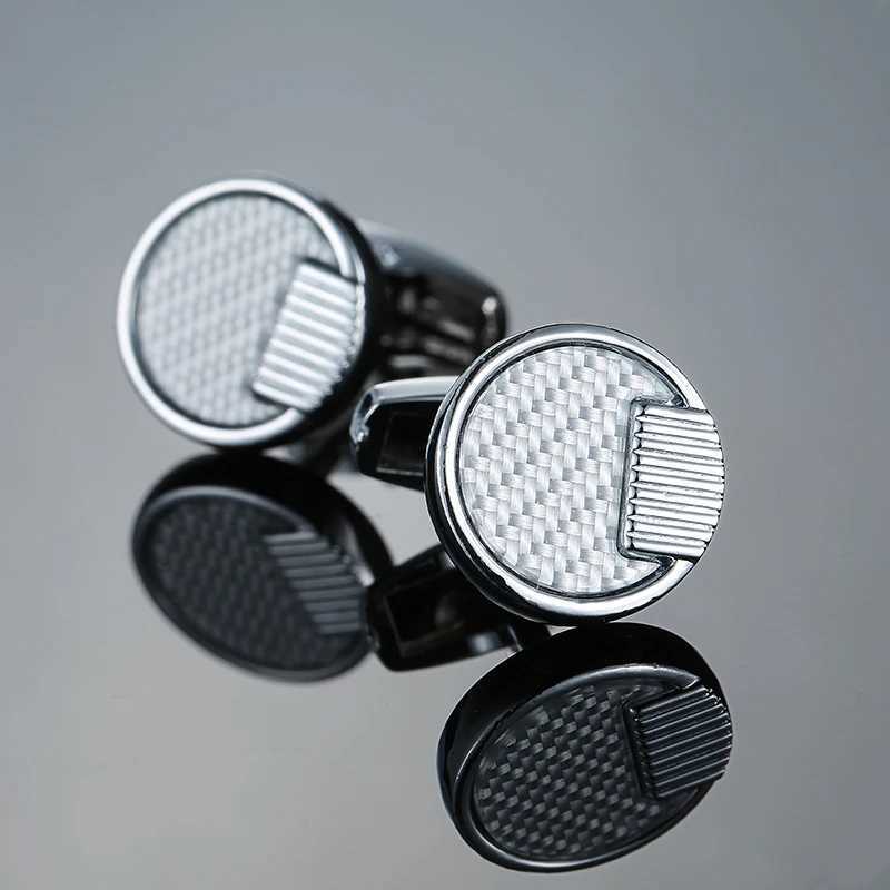 Newly arrived shirt cufflinks mens steel laser engraved cufflinks for wedding parties fashionable and simple mens shirt cufflinksT250412