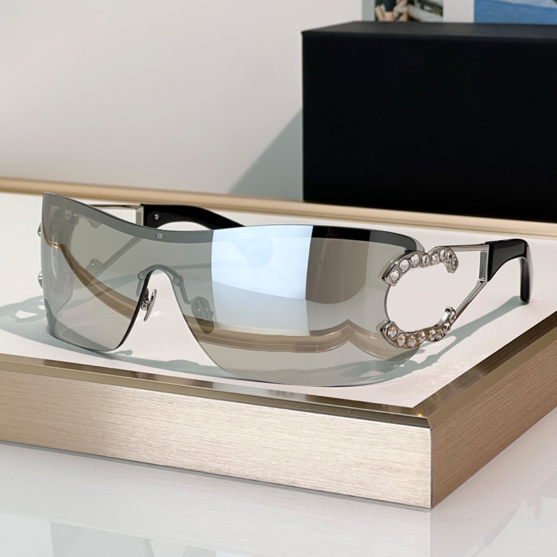 Luxury Sunglasses For Women Y2K Fashion Metal And Diamond Eyewear 9579B Designer Sunglasses Outdoor Goggles UV400 Protection Glasses With Box