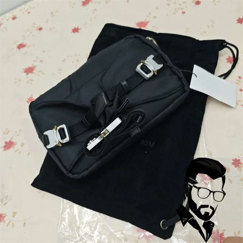 Black Fabric ALYX Waist Bag Outdoor Men's And Women's High-Quality Nylon Zippered Backpack