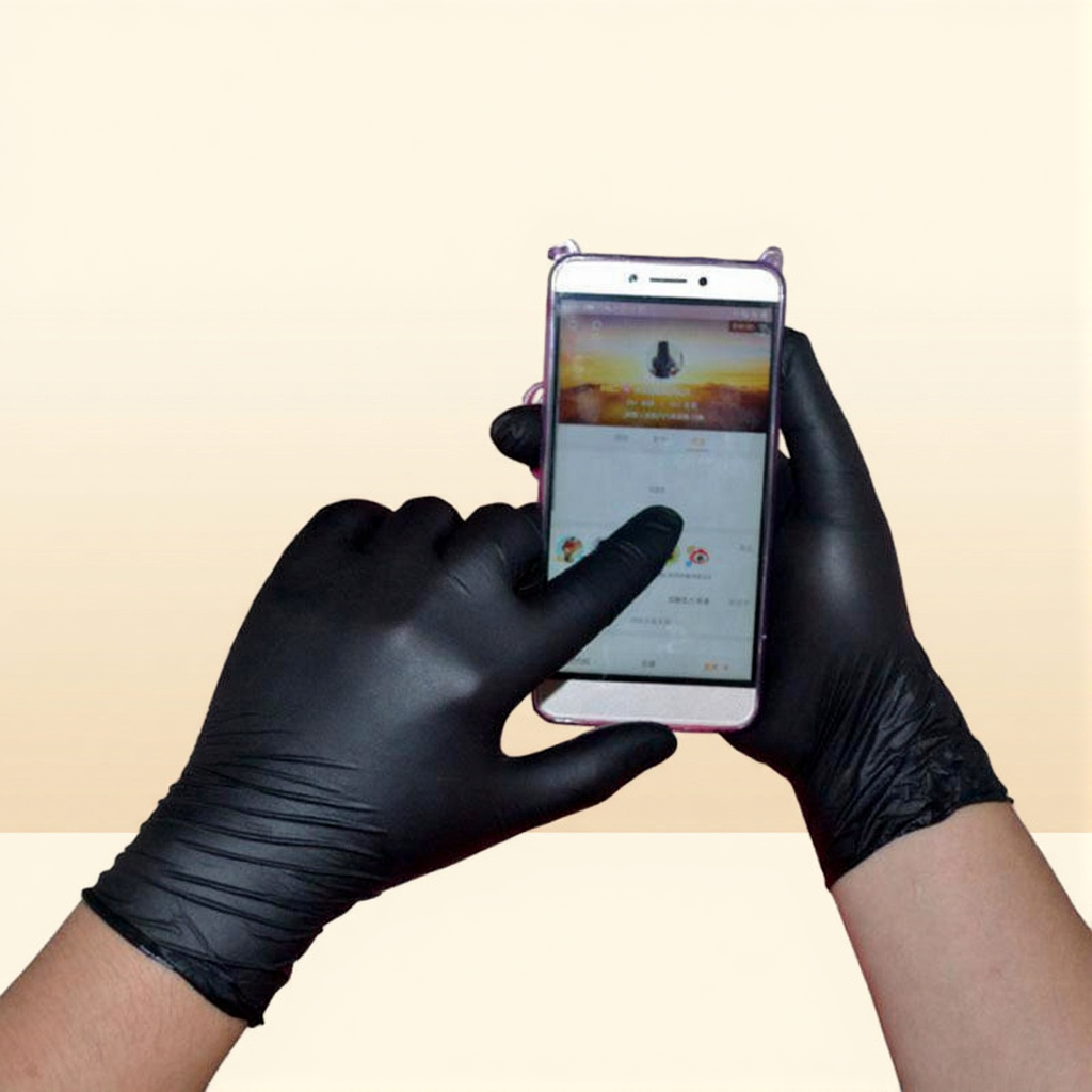100unitcaja nitrile gloves black disposable as ambidextrous octopus for cleaning hogar industrial use latex glove tattoos 201207