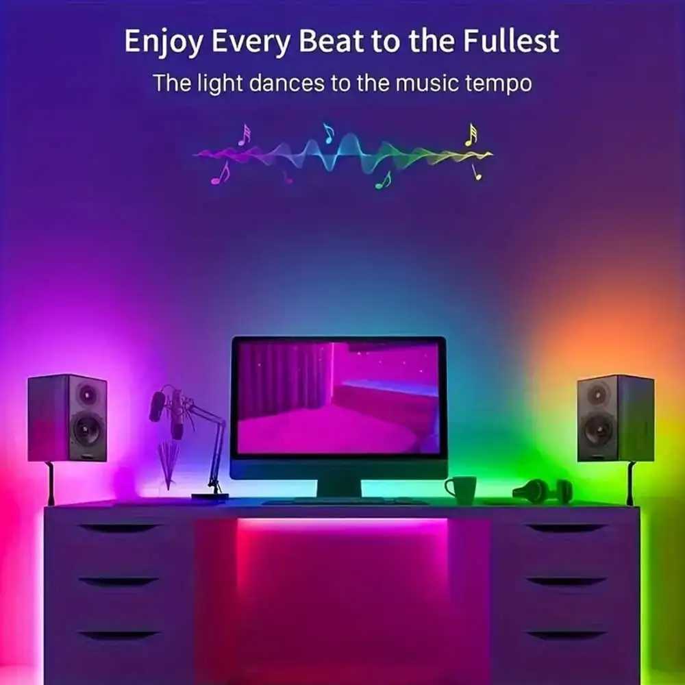 TUYA Neon LED Strip Lights 5V Neon Rope Light 72LEDs/M Silicone with Music Sync RGBIC Dreamcolor Chasing Strip Tape for Room W251112
