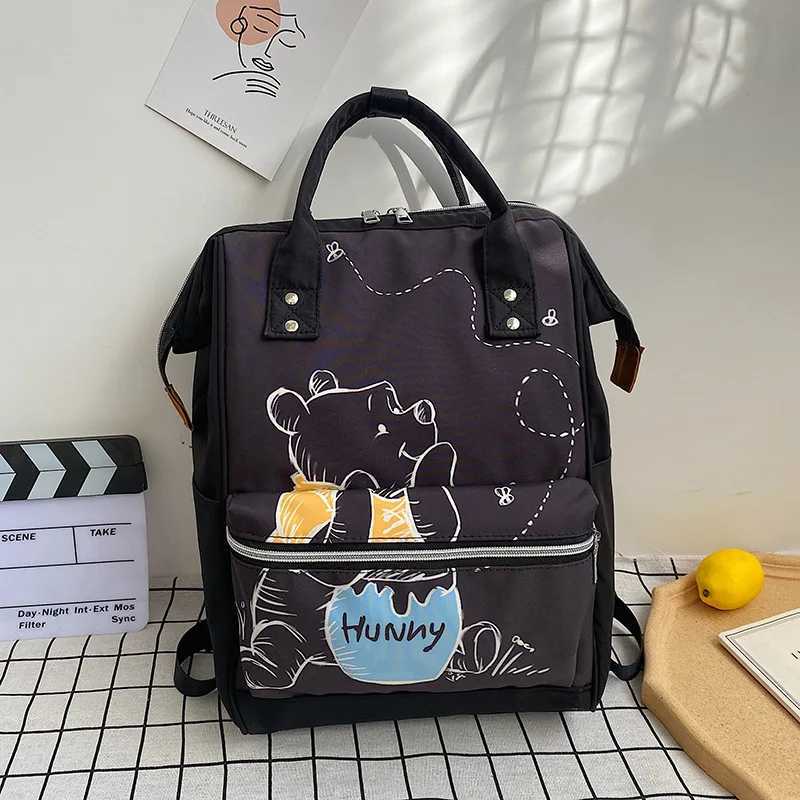 Disney New Mom Bag Fashion Cartoon Printing Large Capacity Mom Bag Mom and Baby Bag Anti Water Bottle Diaper BackpackXJ250412