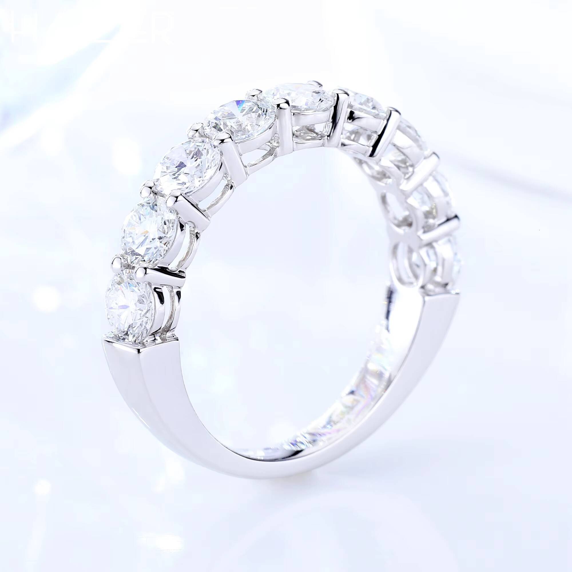 4Mm Half Diamond Eternity Band Ring 14K 18K Lab Grown Diamond Engagement Ring Wedding Ring for Women