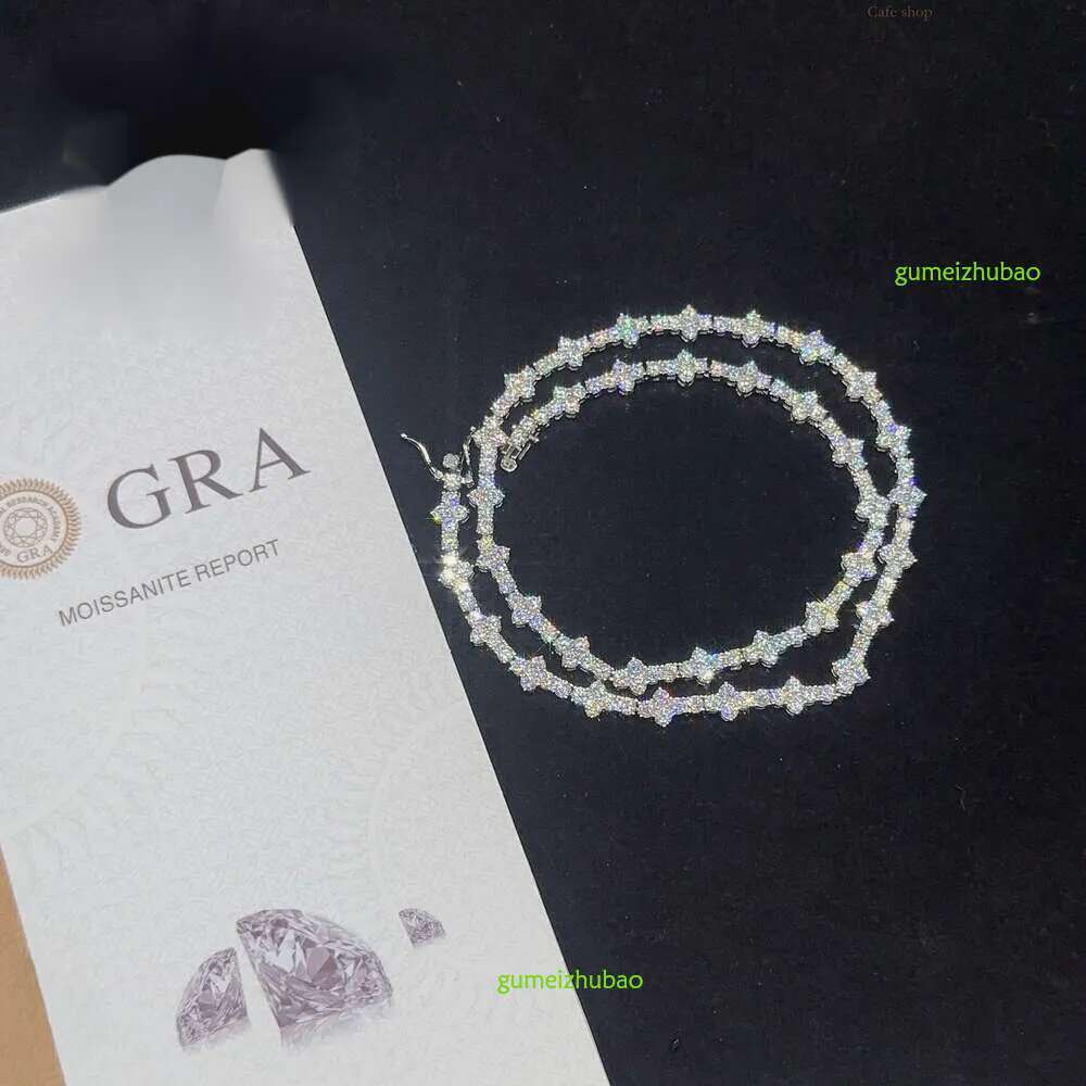 Designer 3mm New Style Hip Hop Moissanite Tennis Chain Bracelet Pass Dia Tester GRA Sier vvs tennis moissanite chain women&mens fashion cuban k neckla