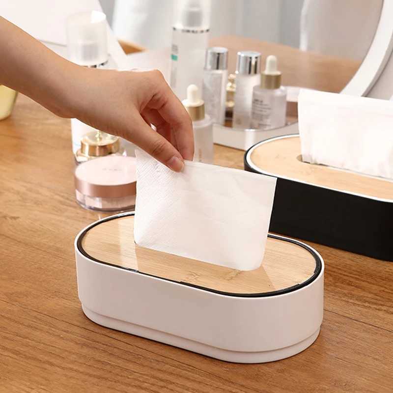 Tissue box Holder Bamboo Cover Toilet Paper Box Convenient Napkin Holder Removable Decorative Tissue Box He Storage Boxes Y251112