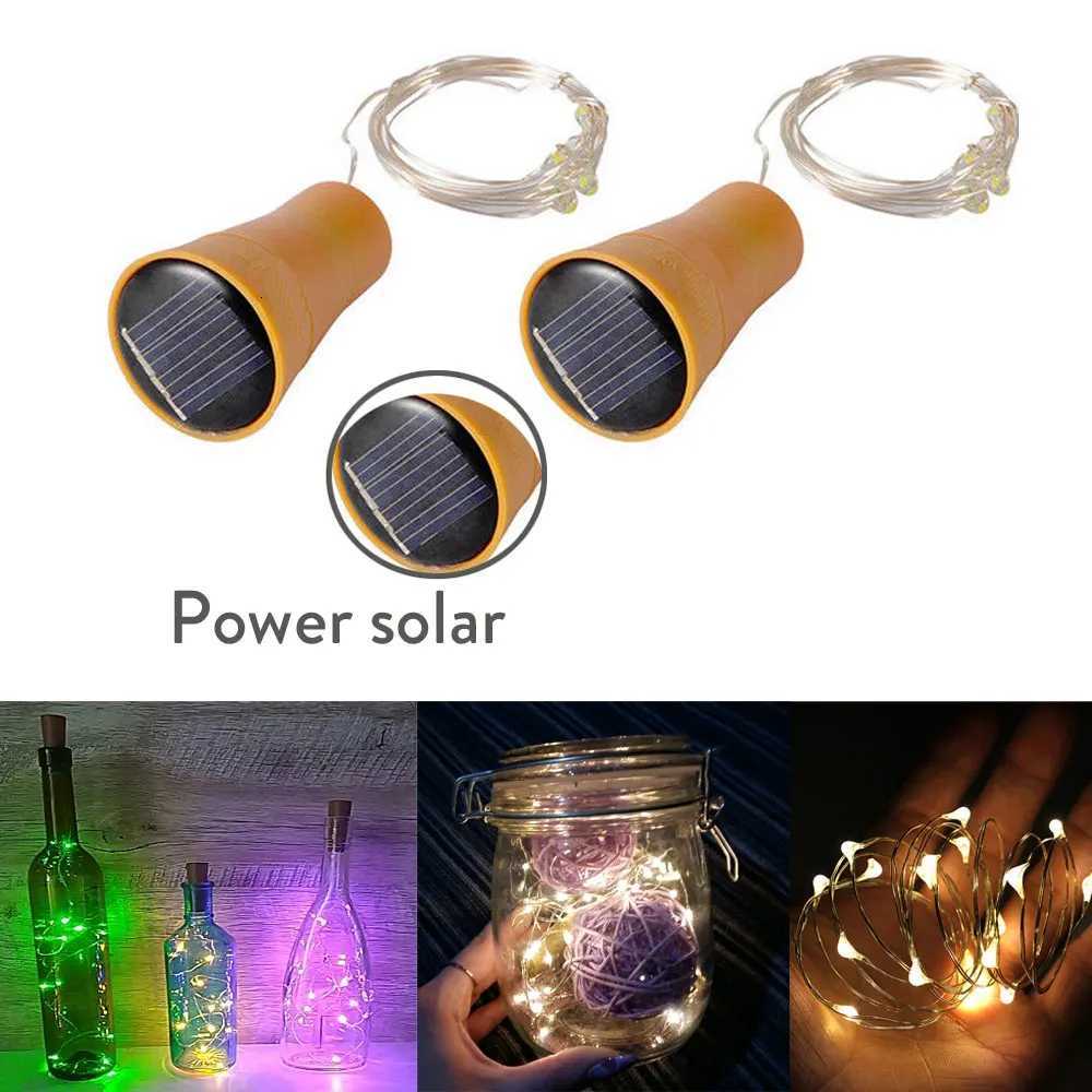 Solar Powered 10LED 20LED Wine Bottle Lights Cork Shape Fairy Lights Garland Christmas Light Copper Wire Home Room Decor Lamp M251113