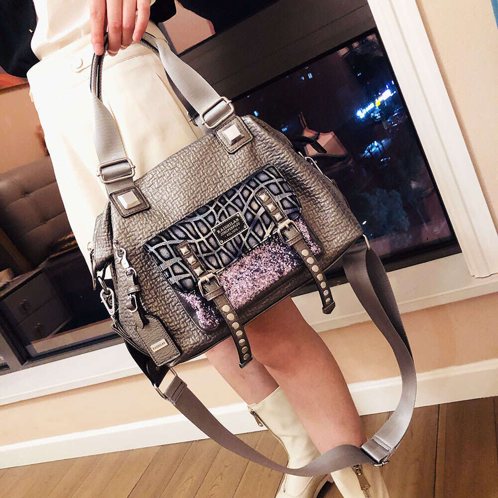 Backpack Large Capacity Travel Autumn/Winter New Trend Korean Edition Sequin Handbag Women's Single Shoulder Diagonal Straddle Bag
