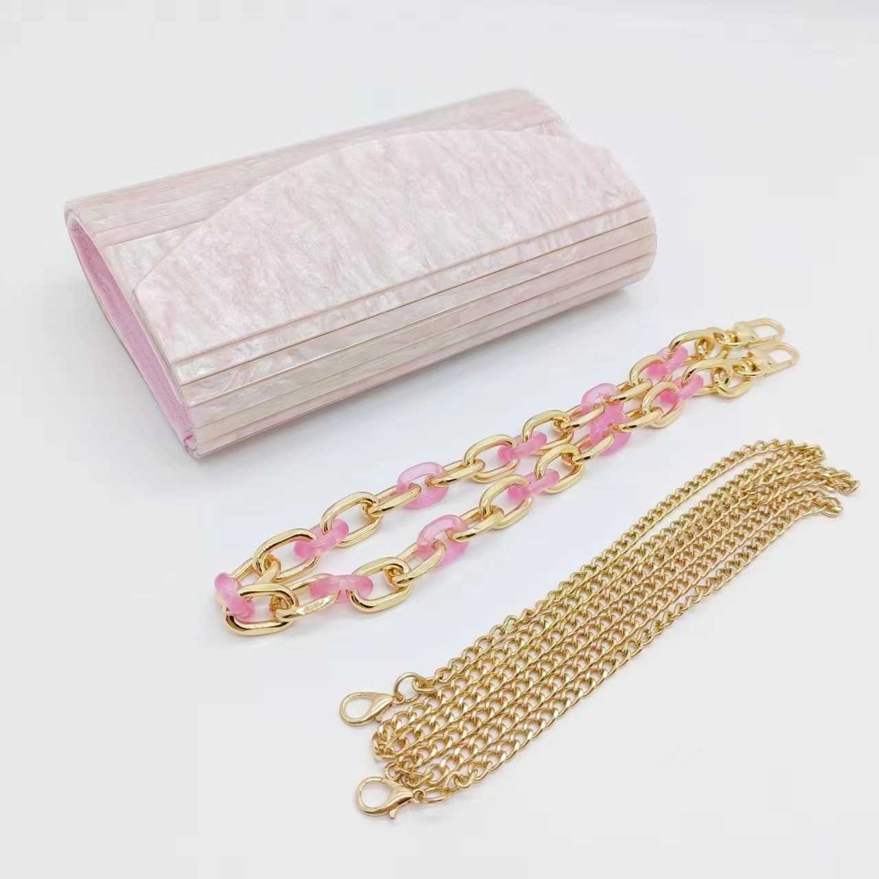 Bag Pink Splice Stripe Bag Wedding Party Acrylic Dinner Bag Handheld Crossbody Womens Bag