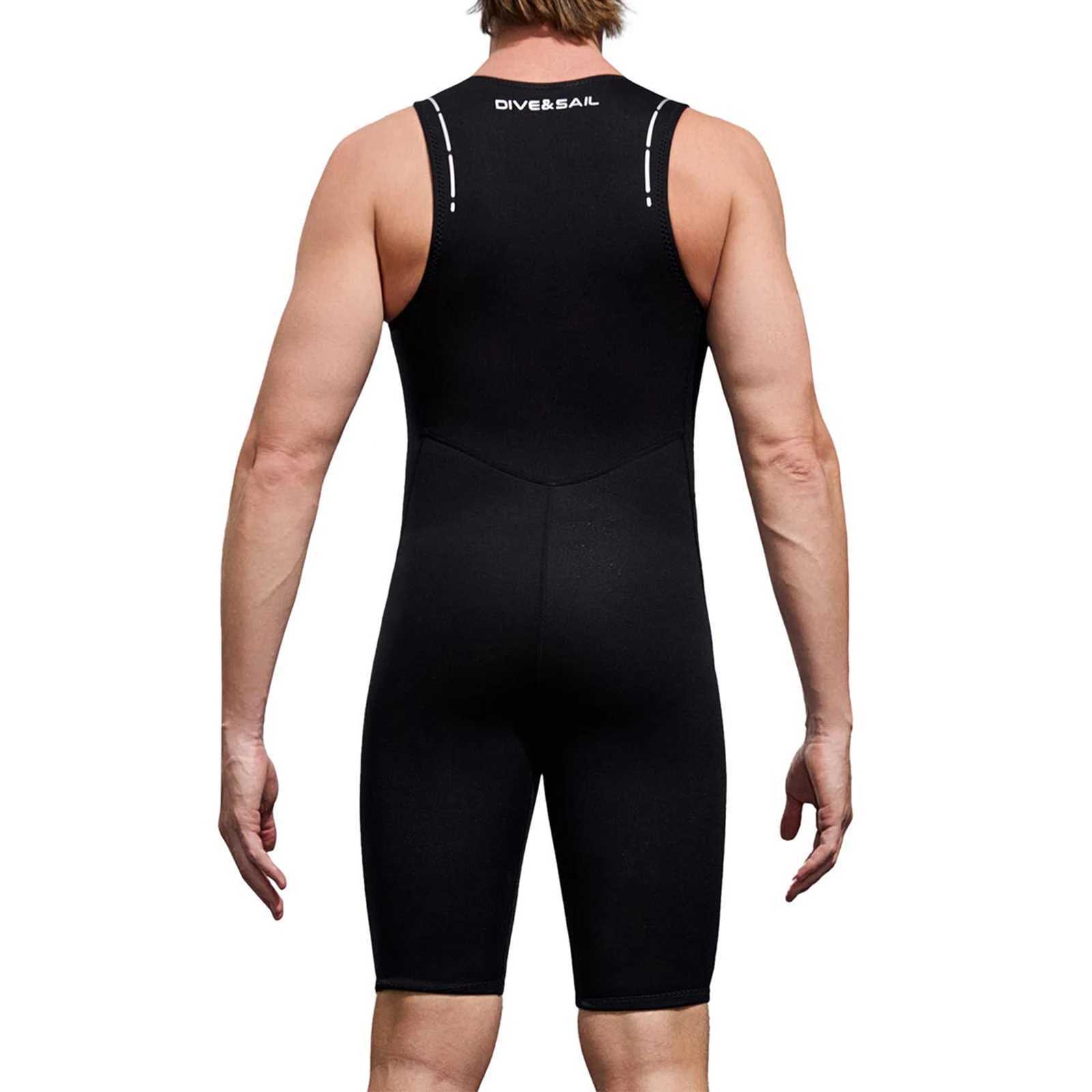 Mens 2mm Wetsuit Jumpsuit Swimwear Sleeveless Front Zipper Bodysuit Rash Guard Swimsuit Leotard for Snorkeling Surfing DivingW251113