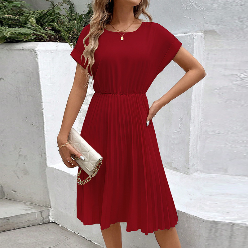 Wind Dress 2025 Spring/Summer New Collection Solid Color Loose Polyester A-line Skirt Womens Wear