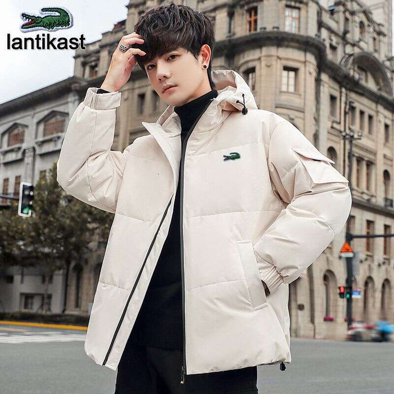 Noble Crocodile Hooded Warm designer handbag White Duck Winter for Men Loose Casual Trendy Short Down Jacket Youth Coat