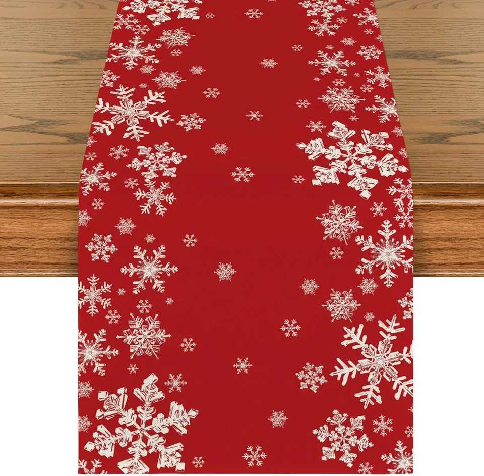 Christmas VIKAMA Christmas Winter Table Runner Christmas Kitchen Table Decoration Cabinets and Tabletops Tablecloth Home Decoration Y251113