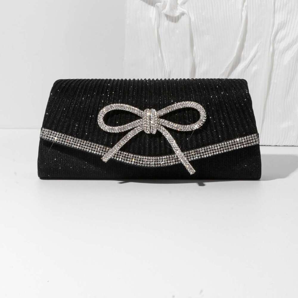 designer bag Fashionable New Dinner with Diamond Bow and Glitter Handheld Bag Chain Strap Crossbody