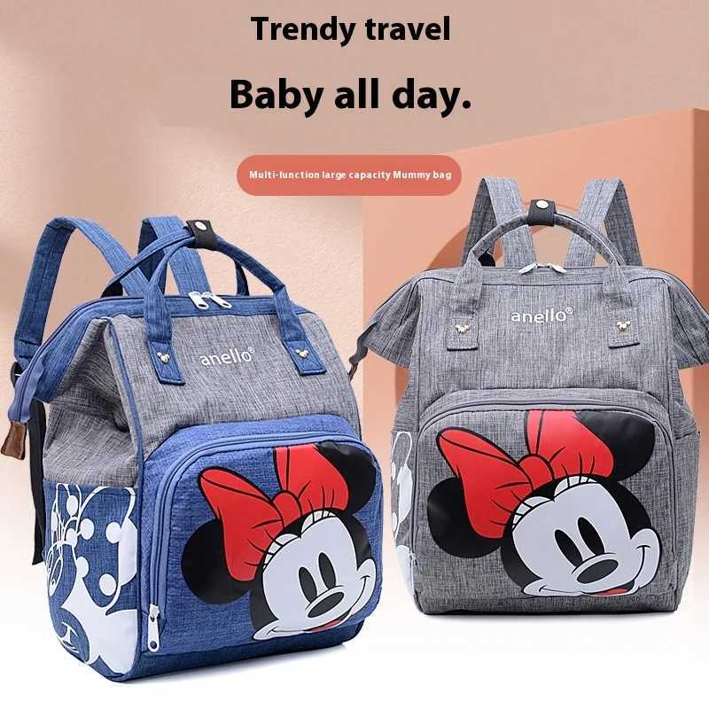 Disney 2025 New Mickey Printed Mothers Backpack Large Capacity Mother and Baby Bag with Hot Bag Cute Cartoon Baby BackpackXJ250412