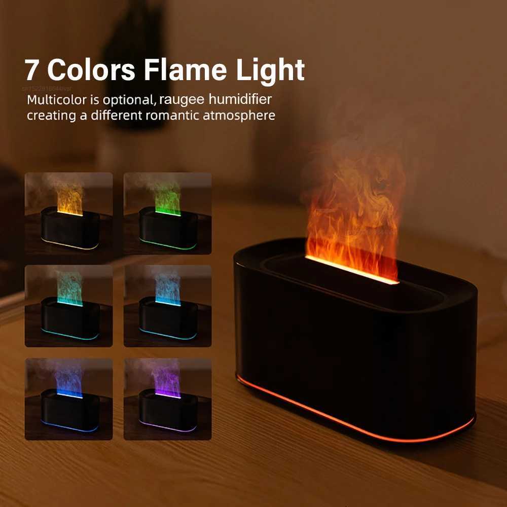 Aroma Humidifier Flame Essential Oils Diffuser Air Humidifier for Home Bedroom Mini Air Fragrance Diffuser with LED Night Light Y251113