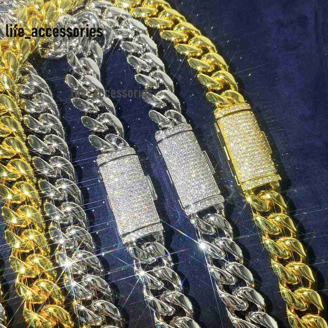 Foruixi Men Cuban Chain Vvs Moissanite 8mm Link