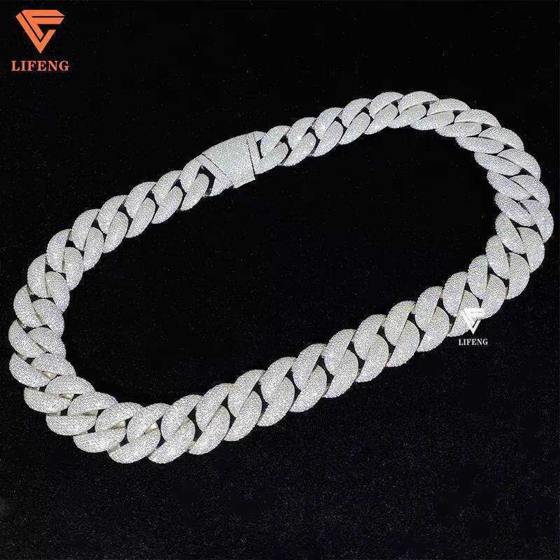 23mm High Quality Hip Hop Jewelry Big Cuban Link Chain Custom Mens Necklace Iced Out VVS Moissanite Diamond With Gra Certified RandomText