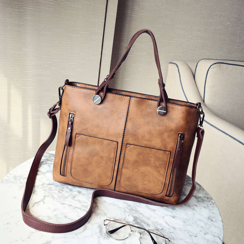 New Large Simple and Fashionable Women's Handbag Single Shoulder Crossbody Bag Bags