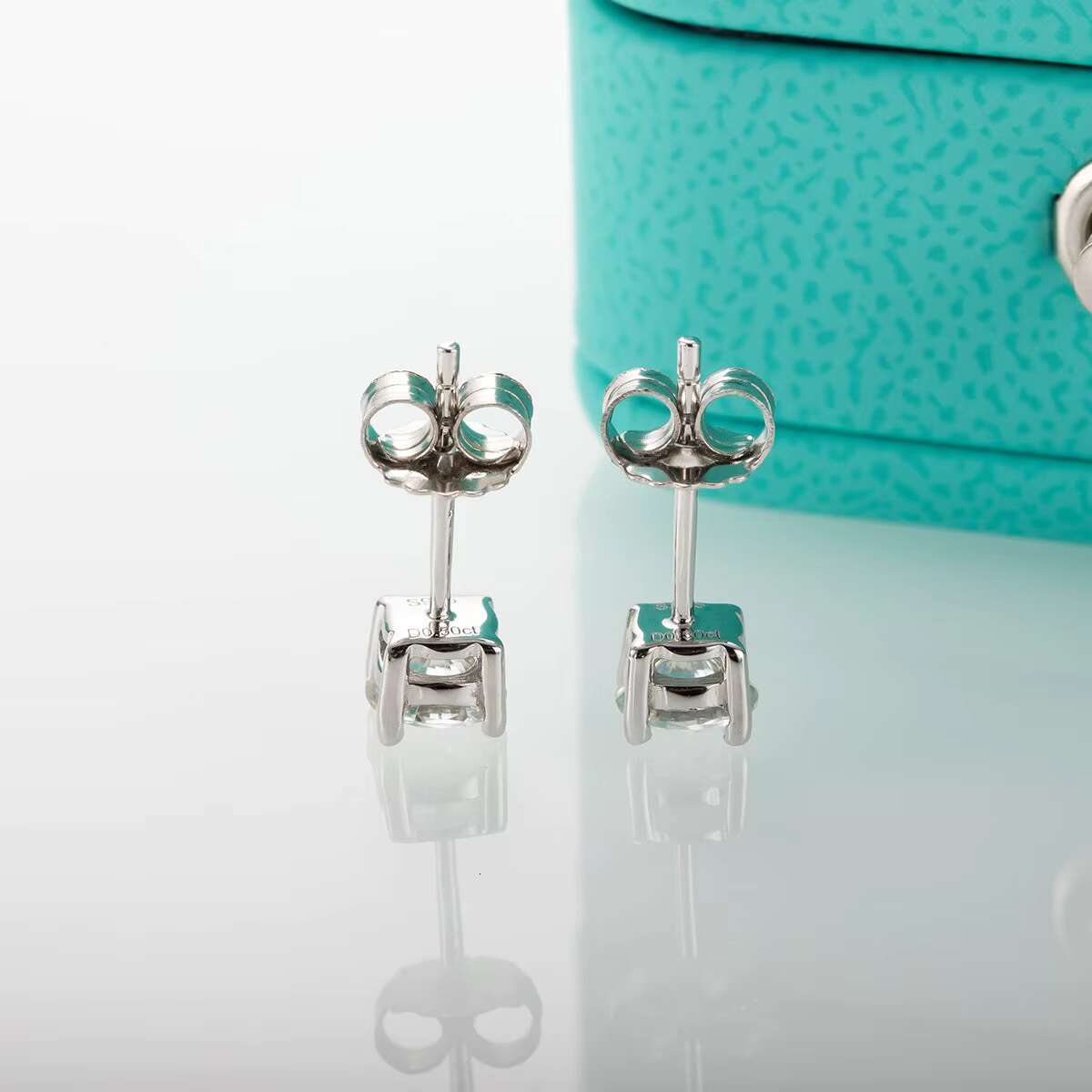 Moissanite Classic 4 Prong Stud Earrings in 925 Sterling Silver Available in Gold or Silver