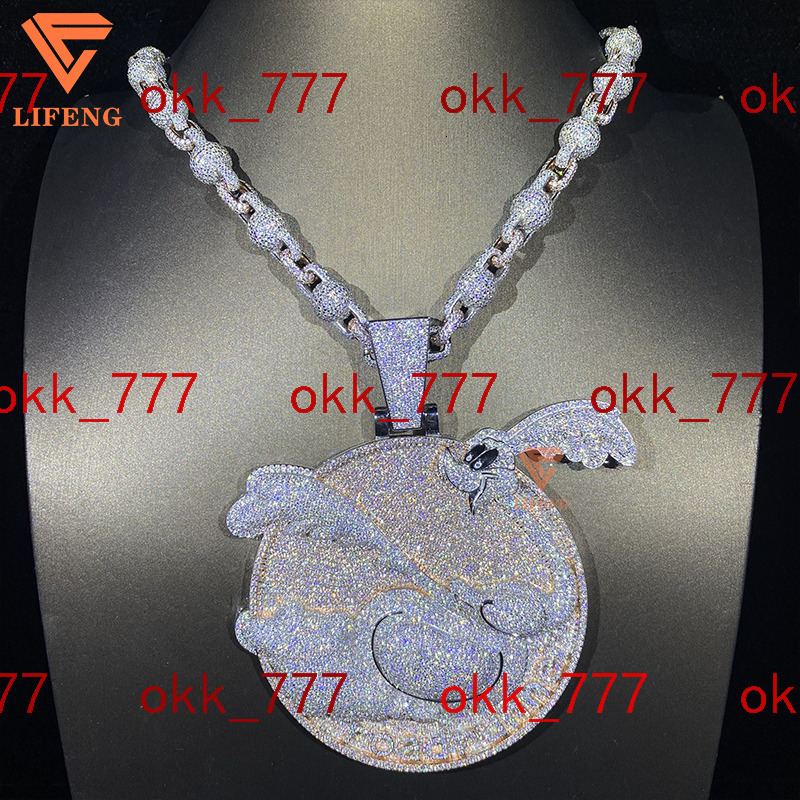 Latest Fine Jewelry Set Moissanite Diamond Pendant and Necklace With 18mm Chains 3*3 Inches Unique Number Shape/Pattern