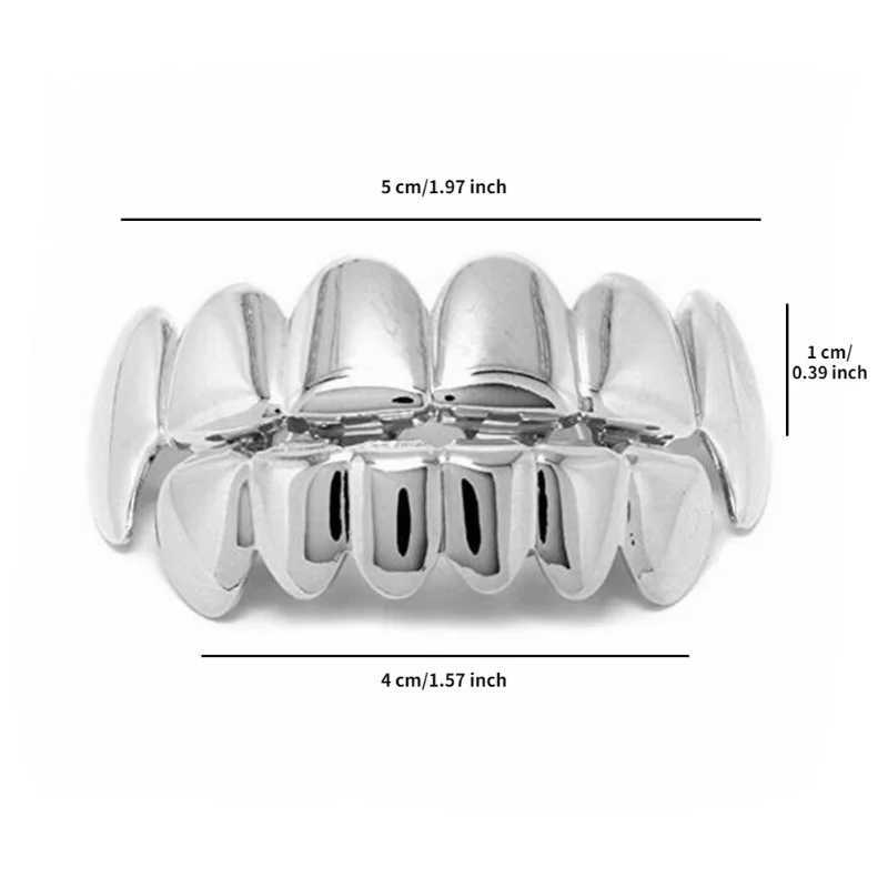 1 set of explosive hip-hop gold dental arch Grilz real gold dental arch jewelry role-playing accessoriesXJ250412