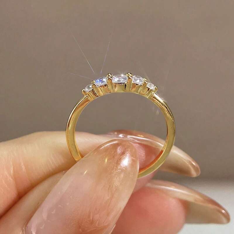 GRA White Full Zircon Simplicity Gorgeous Ring for Women Engagement Wedding Real 925 Sterling Silver Luxury High Quality Jewelry