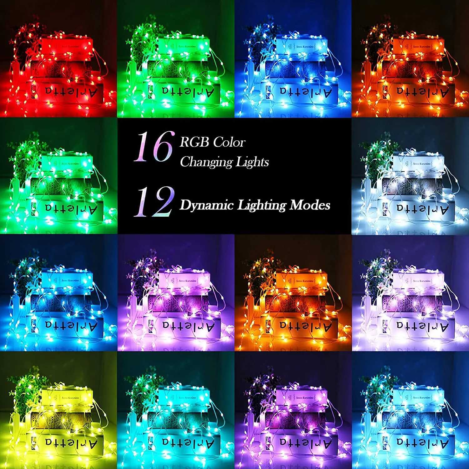 LED Fairy String Lights Waterproof DIY Color Changing Rainbow Christmas Lights for Wedding Party Decor Holiday Lighting W251112