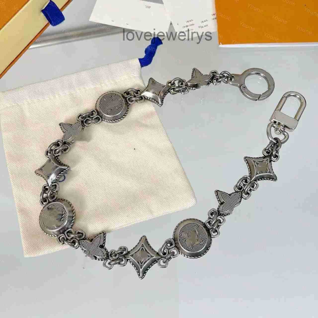 charm Luxury metal bag chain Monogram Belt chain designer Purse charms gold sliver keychain Snap fastener mens ladies keychain Holiday gift lovely quality dhgate